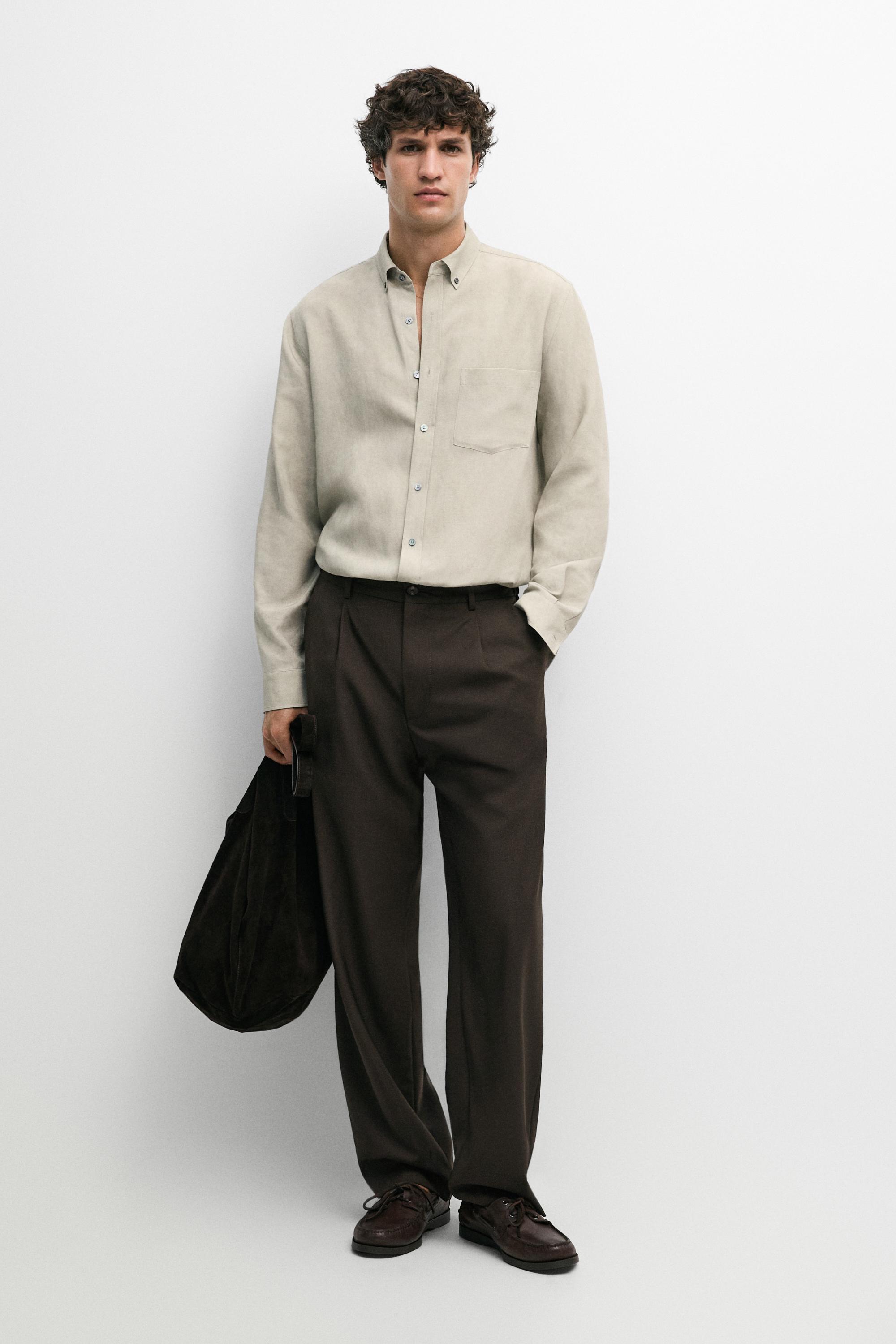 Pantalon relaxed fit 100 % laine